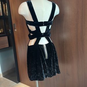 For Love & Lemons Kate Overall Dress in Noir